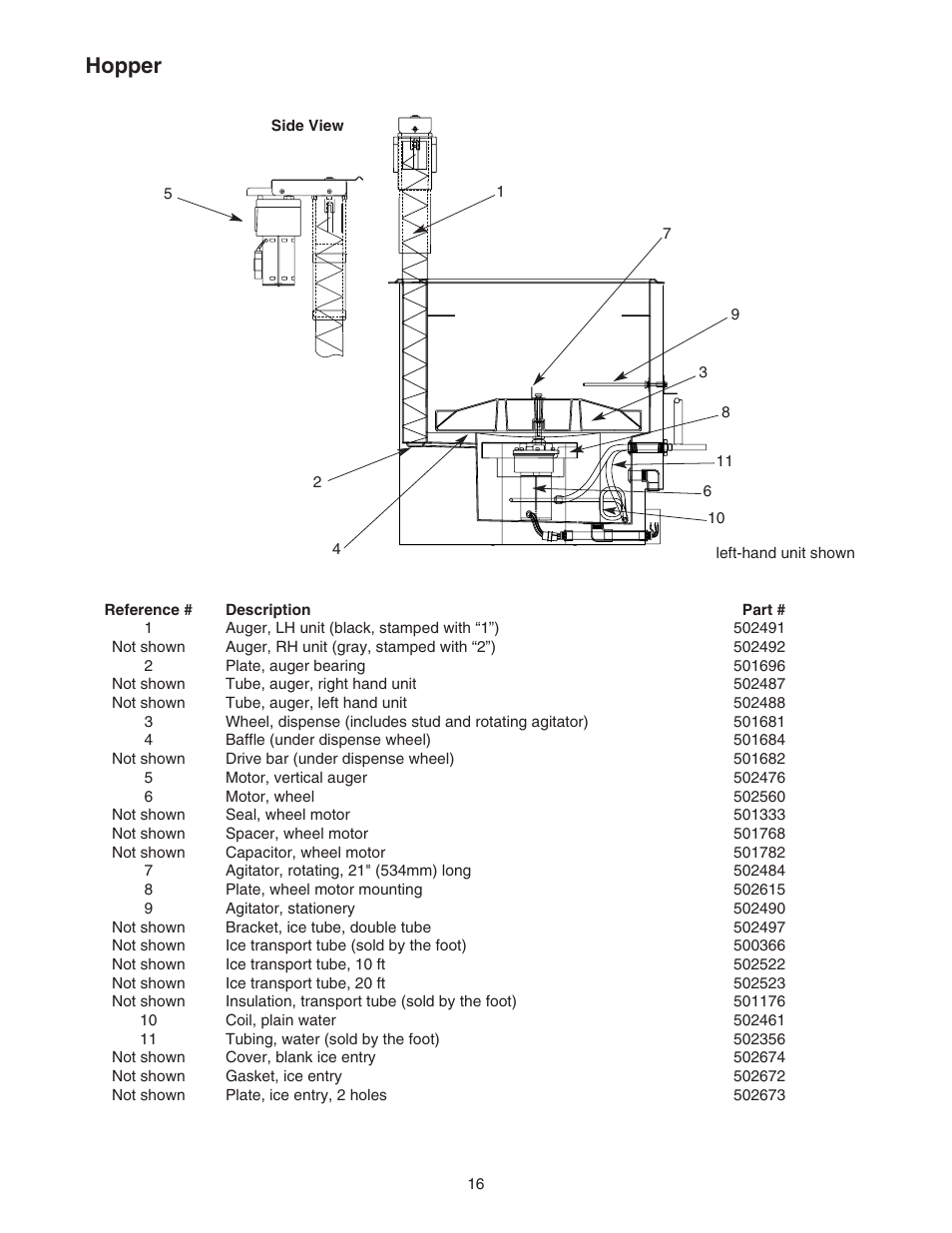 Hopper | Follett VU155N Series User Manual | Page 16 / 20