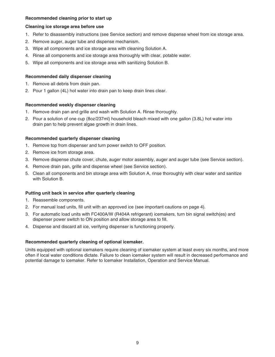 Follett VU155N Series User Manual | Page 9 / 20