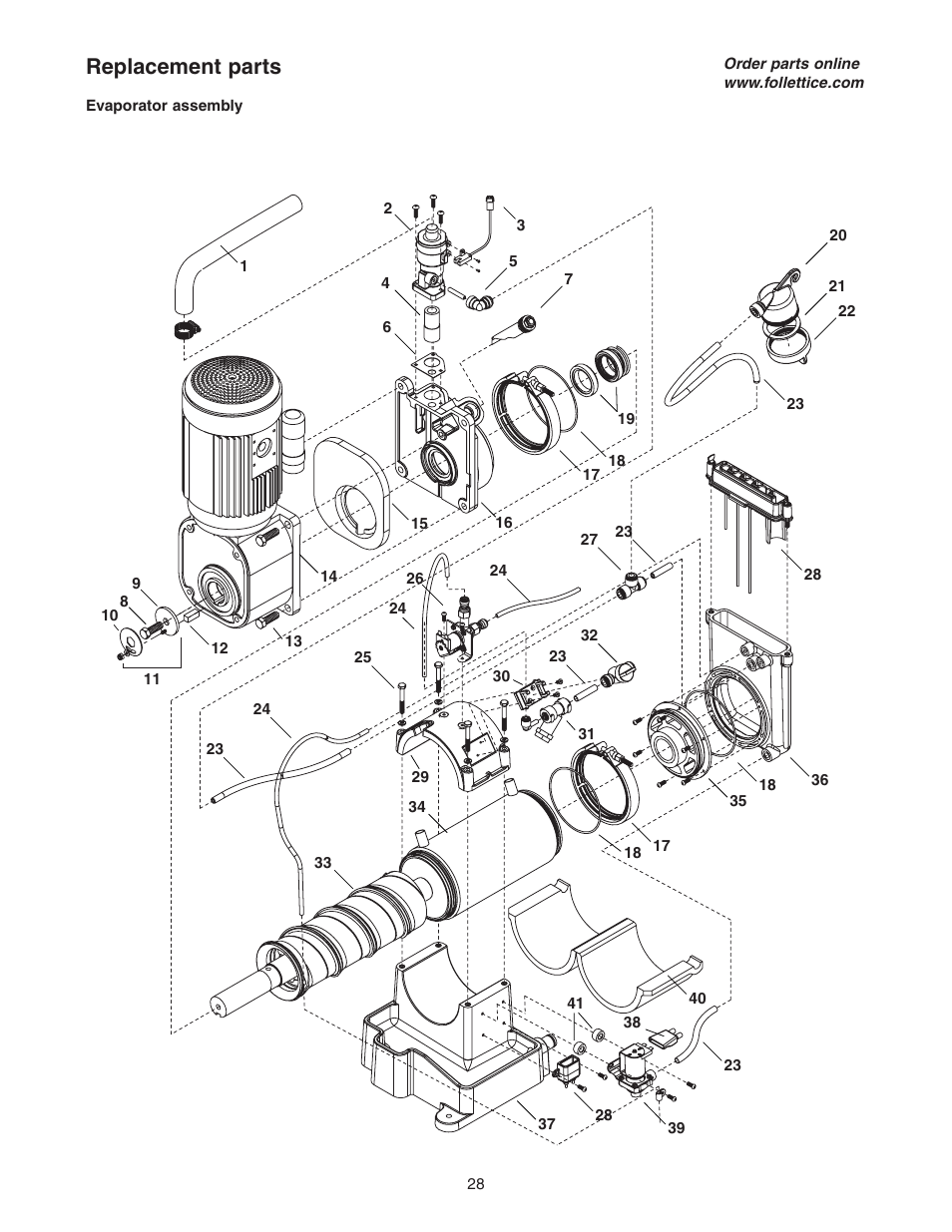 Replacement parts | Follett HCC1000A User Manual | Page 28 / 40