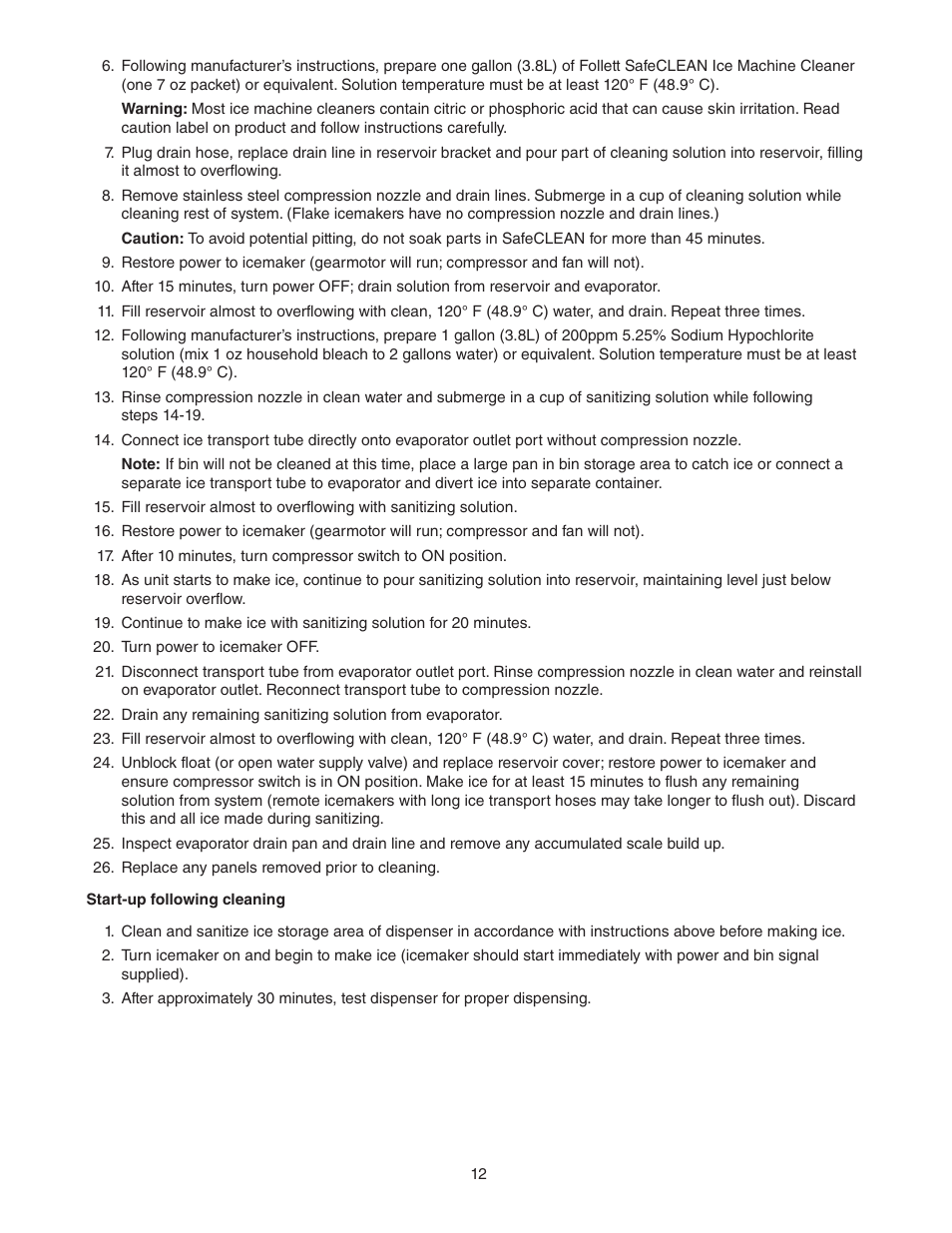 Follett C/E12CI400A User Manual | Page 12 / 40