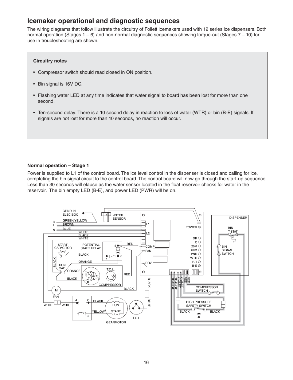 Icemaker operational and diagnostic sequences | Follett C/E12CI400A User Manual | Page 16 / 40