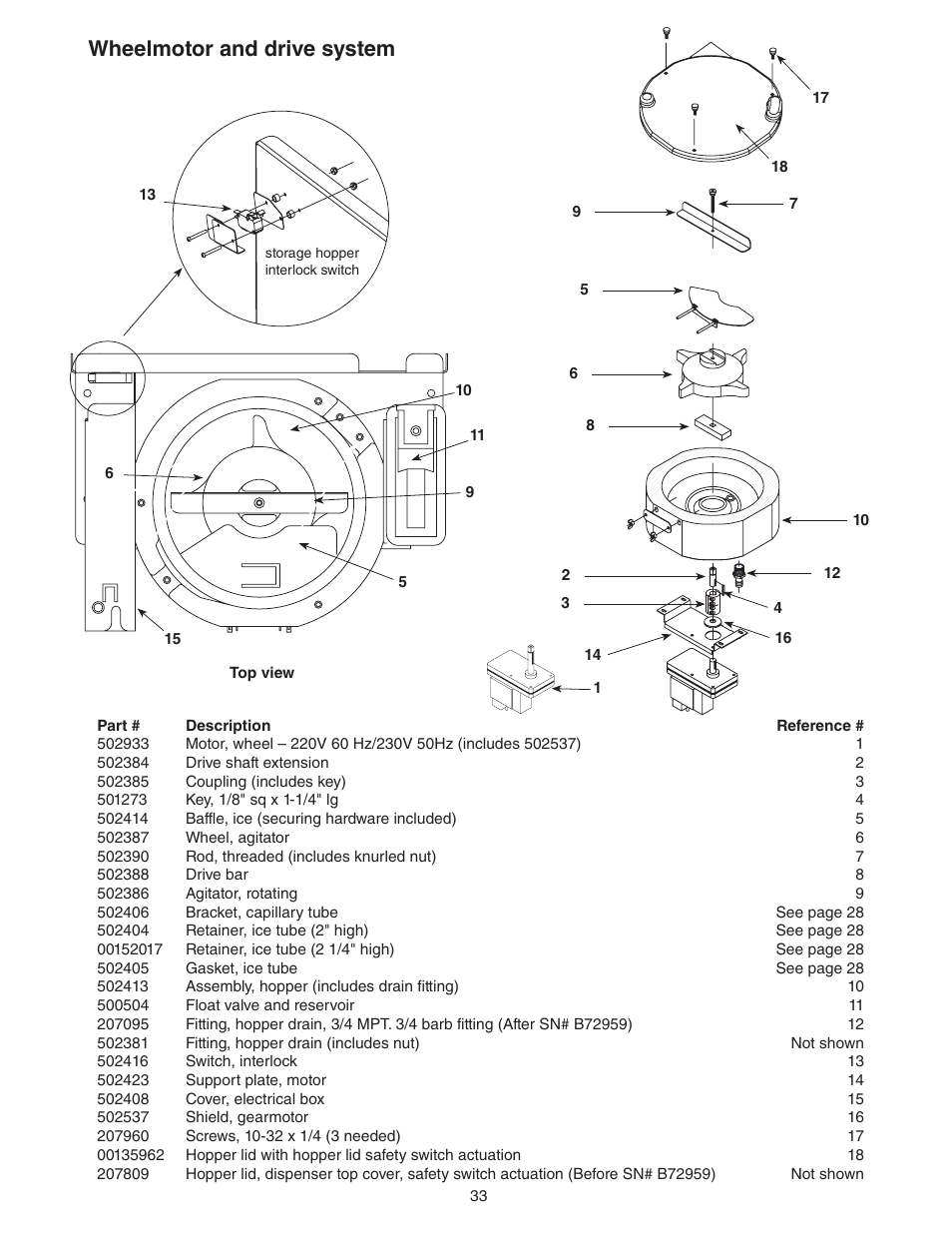 Wheelmotor and drive system | Follett C/E12CI400A User Manual | Page 33 / 40