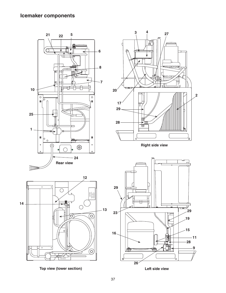 Icemaker components | Follett C/E12CI400A User Manual | Page 37 / 40