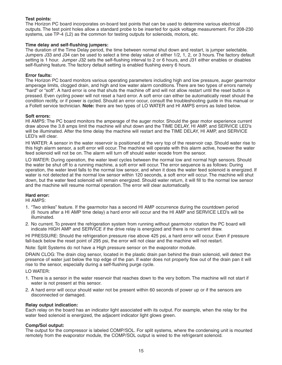 Follett HCE1400A User Manual | Page 15 / 40