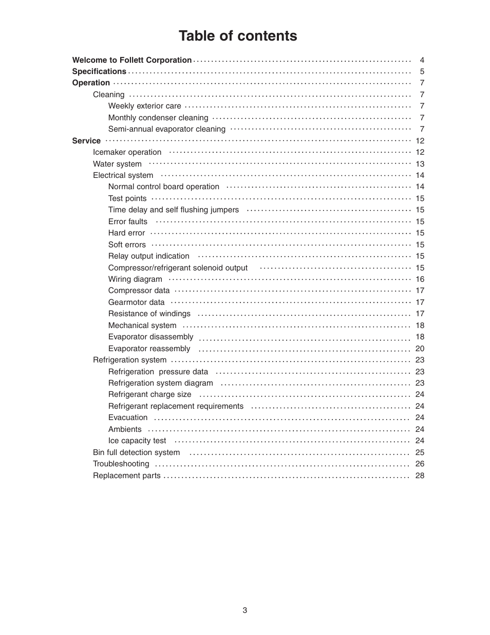 Follett HCE1400A User Manual | Page 3 / 40