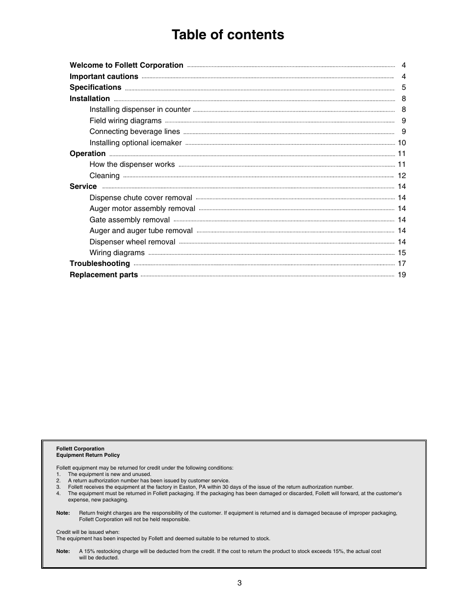 Follett 00119628R01 User Manual | Page 3 / 24