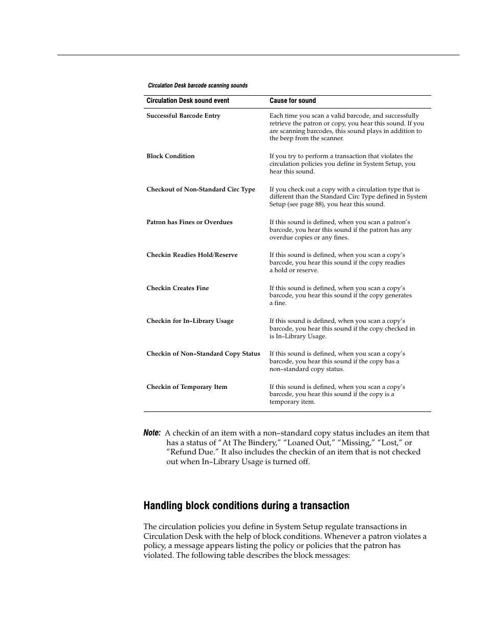 Handling block conditions during a transaction | Follett VERSION 6.00 User Manual | Page 127 / 730