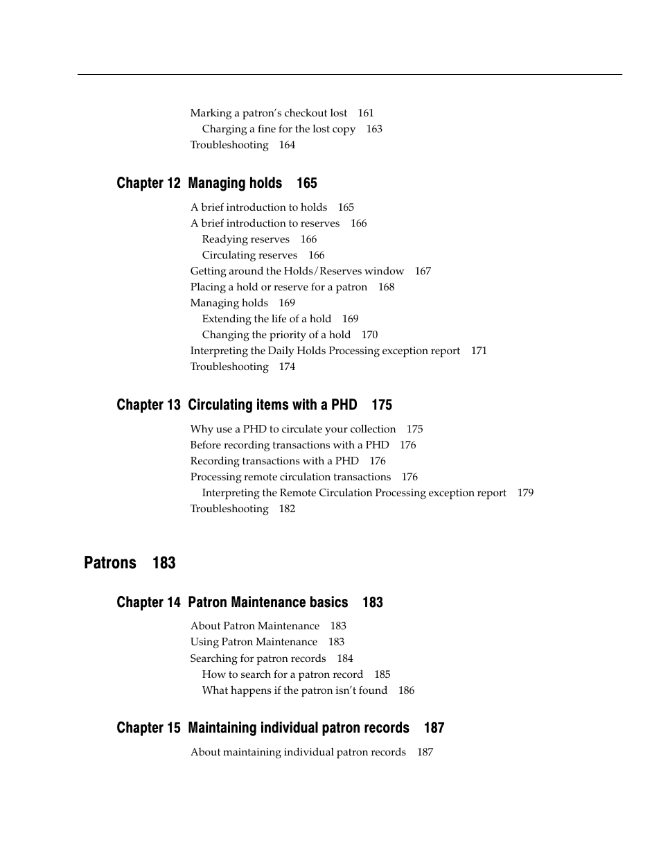 Patrons 183 | Follett VERSION 6.00 User Manual | Page 13 / 730