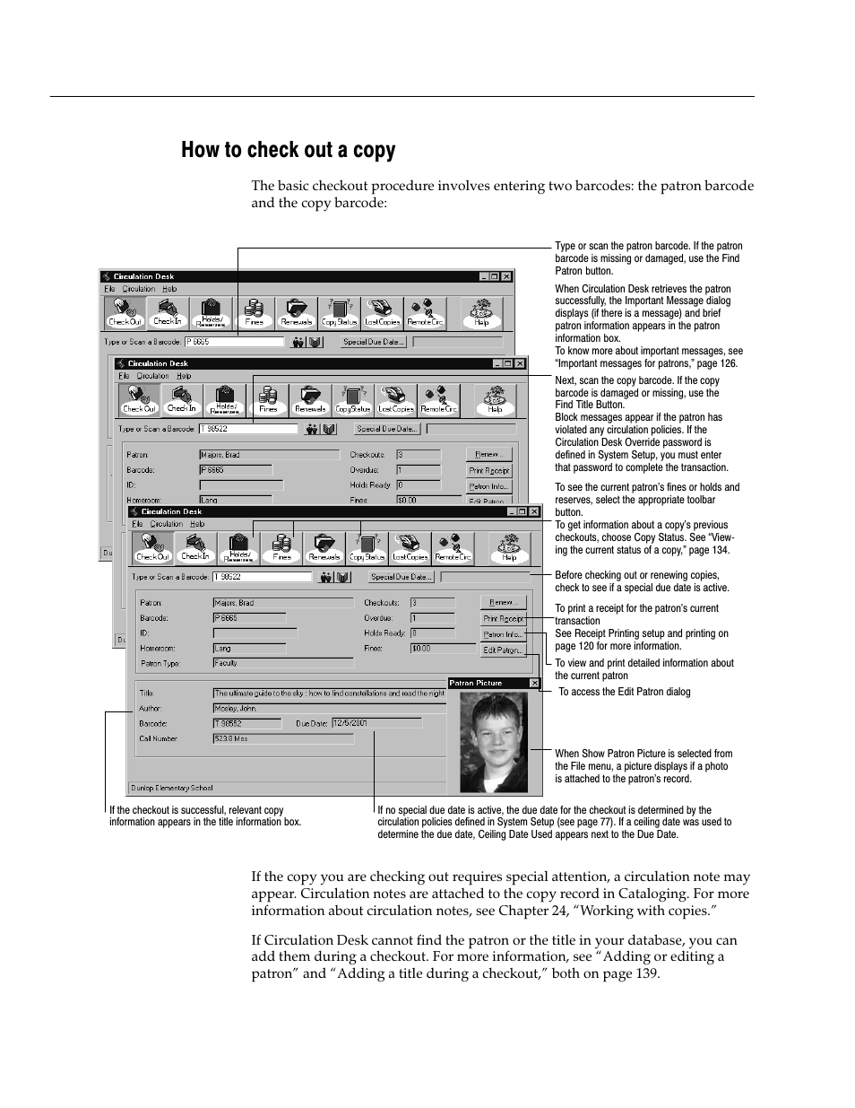 How to check out a copy | Follett VERSION 6.00 User Manual | Page 138 / 730