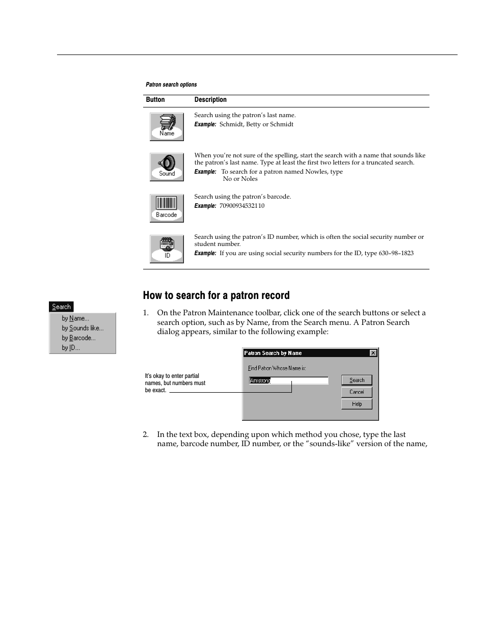 How to search for a patron record | Follett VERSION 6.00 User Manual | Page 185 / 730