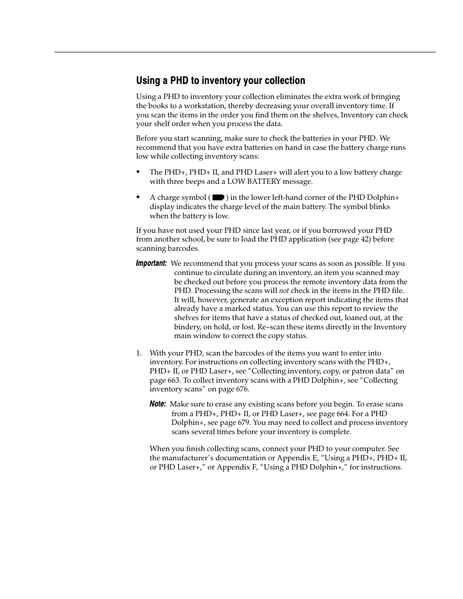 Using a phd to inventory your collection | Follett VERSION 6.00 User Manual | Page 221 / 730