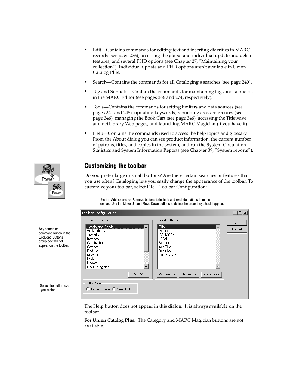 Customizing the toolbar | Follett VERSION 6.00 User Manual | Page 236 / 730