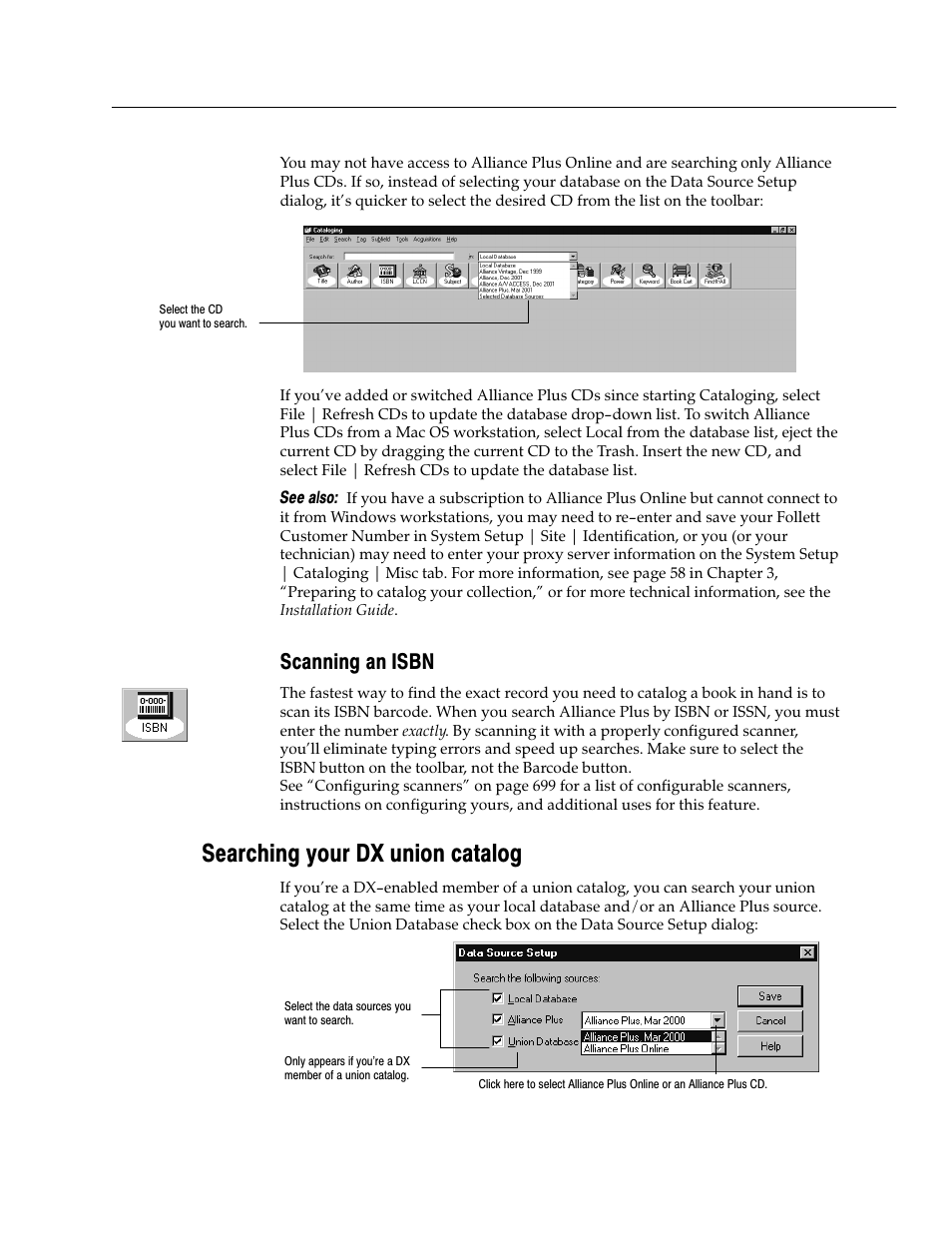 Scanning an isbn, Searching your dx union catalog | Follett VERSION 6.00 User Manual | Page 247 / 730