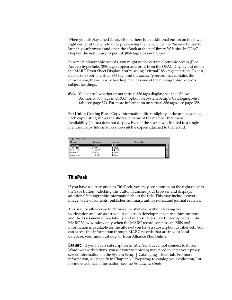 Titlepeek | Follett VERSION 6.00 User Manual | Page 250 / 730