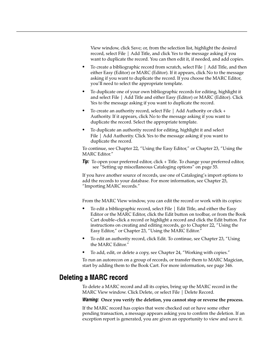 Deleting a marc record | Follett VERSION 6.00 User Manual | Page 252 / 730