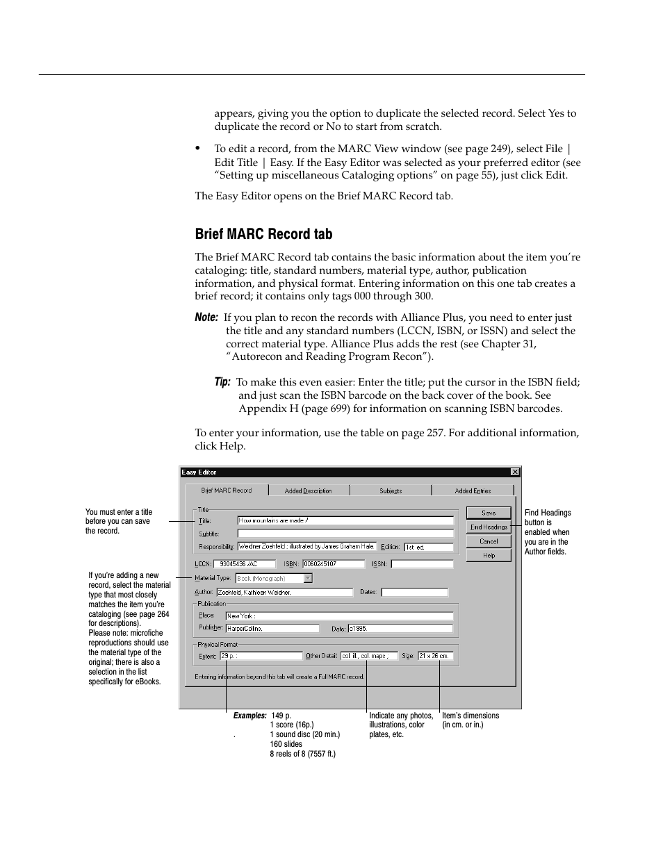 Brief marc record tab | Follett VERSION 6.00 User Manual | Page 256 / 730