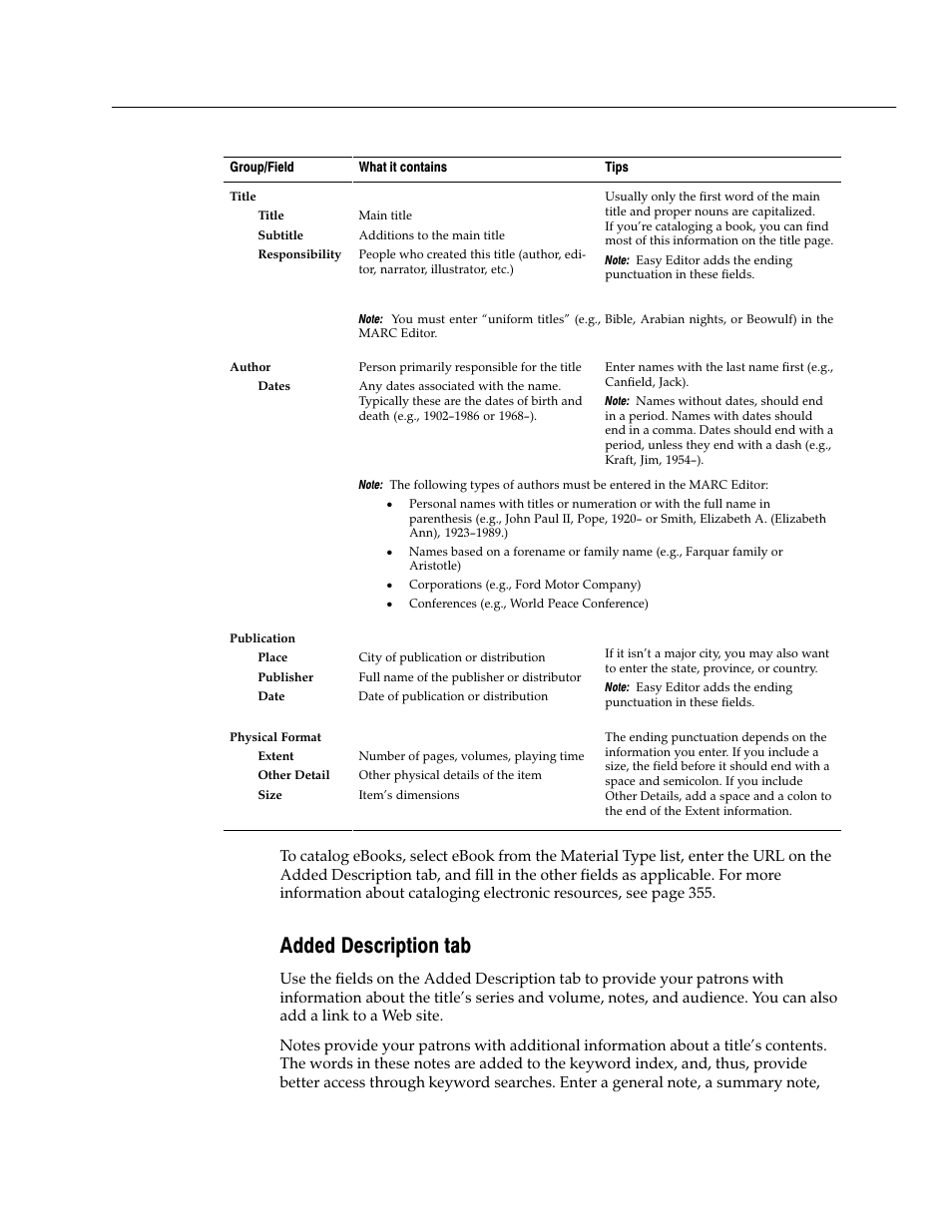 Added description tab | Follett VERSION 6.00 User Manual | Page 257 / 730