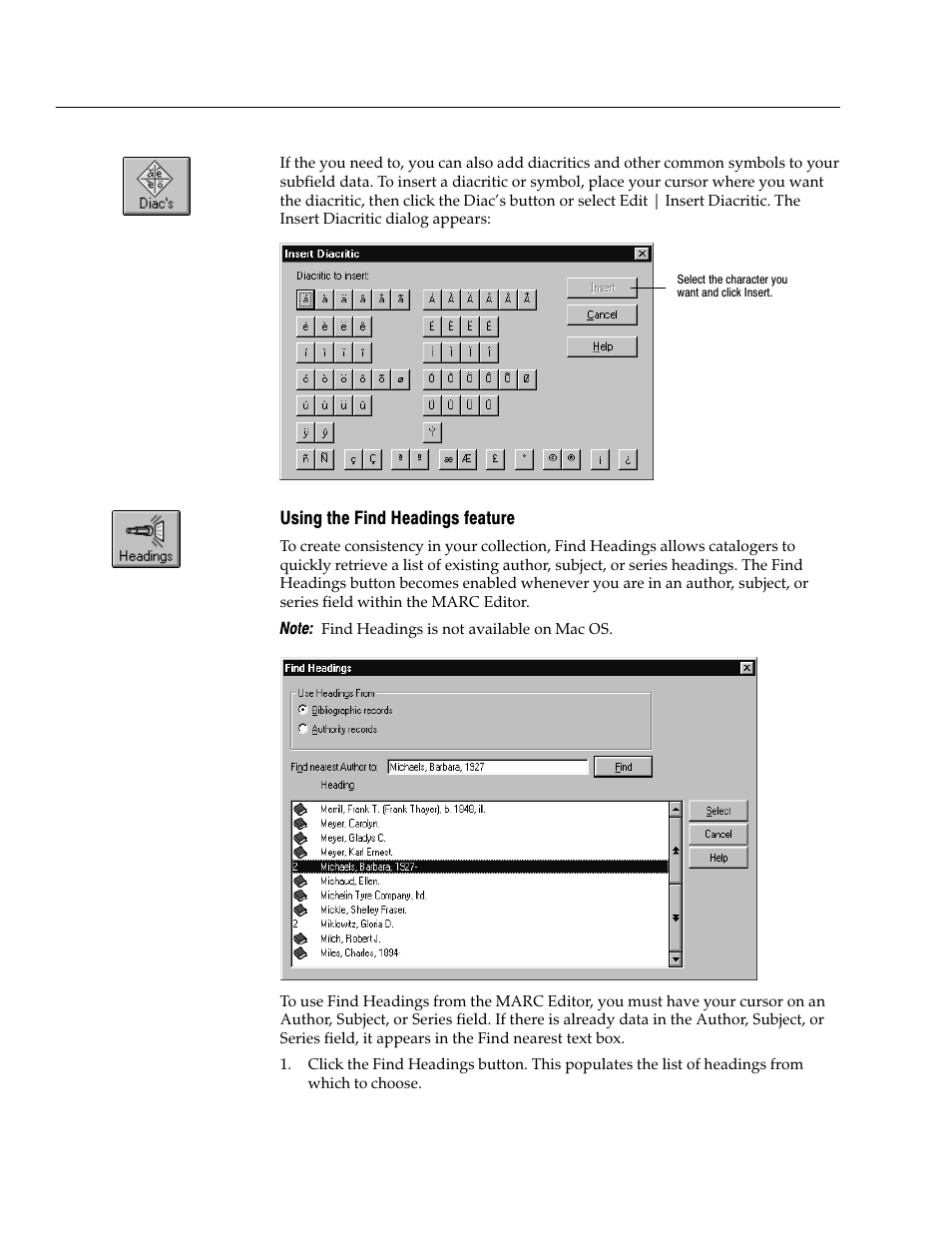 Using the find headings feature | Follett VERSION 6.00 User Manual | Page 276 / 730