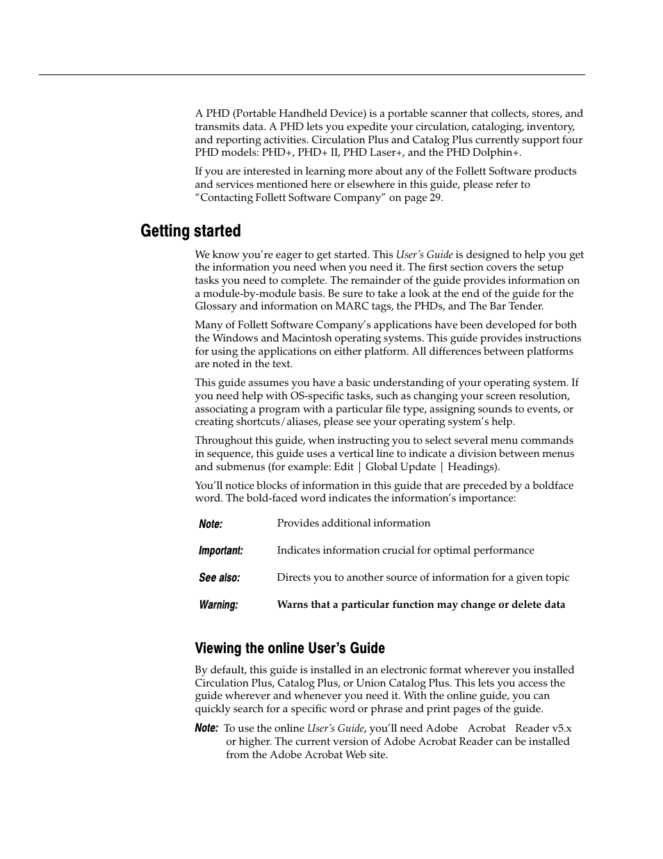Getting started, Viewing the online user's guide | Follett VERSION 6.00 User Manual | Page 28 / 730