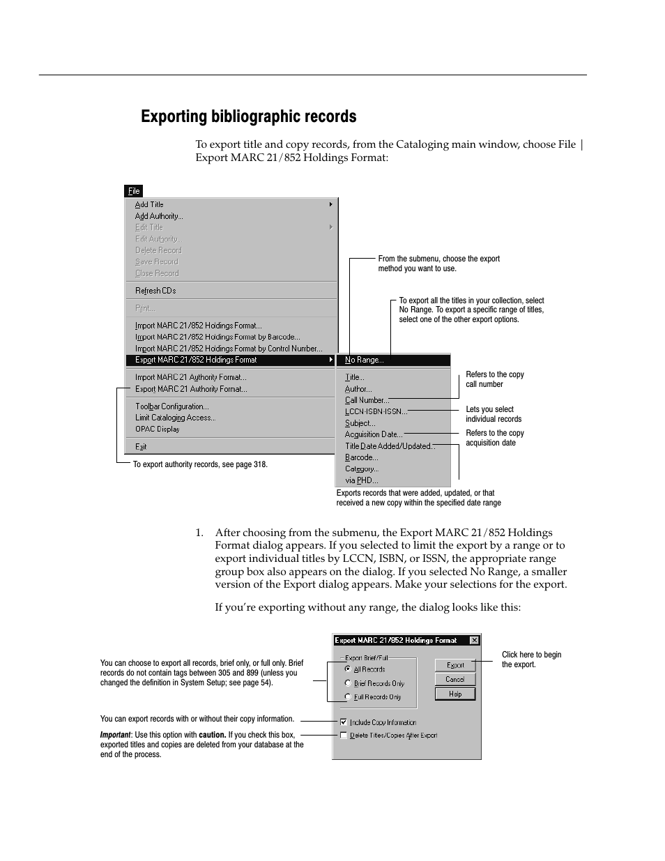 Exporting bibliographic records | Follett VERSION 6.00 User Manual | Page 312 / 730