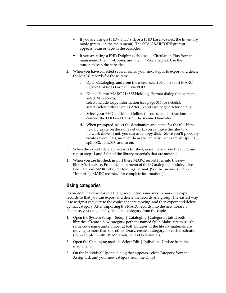 Using categories | Follett VERSION 6.00 User Manual | Page 319 / 730
