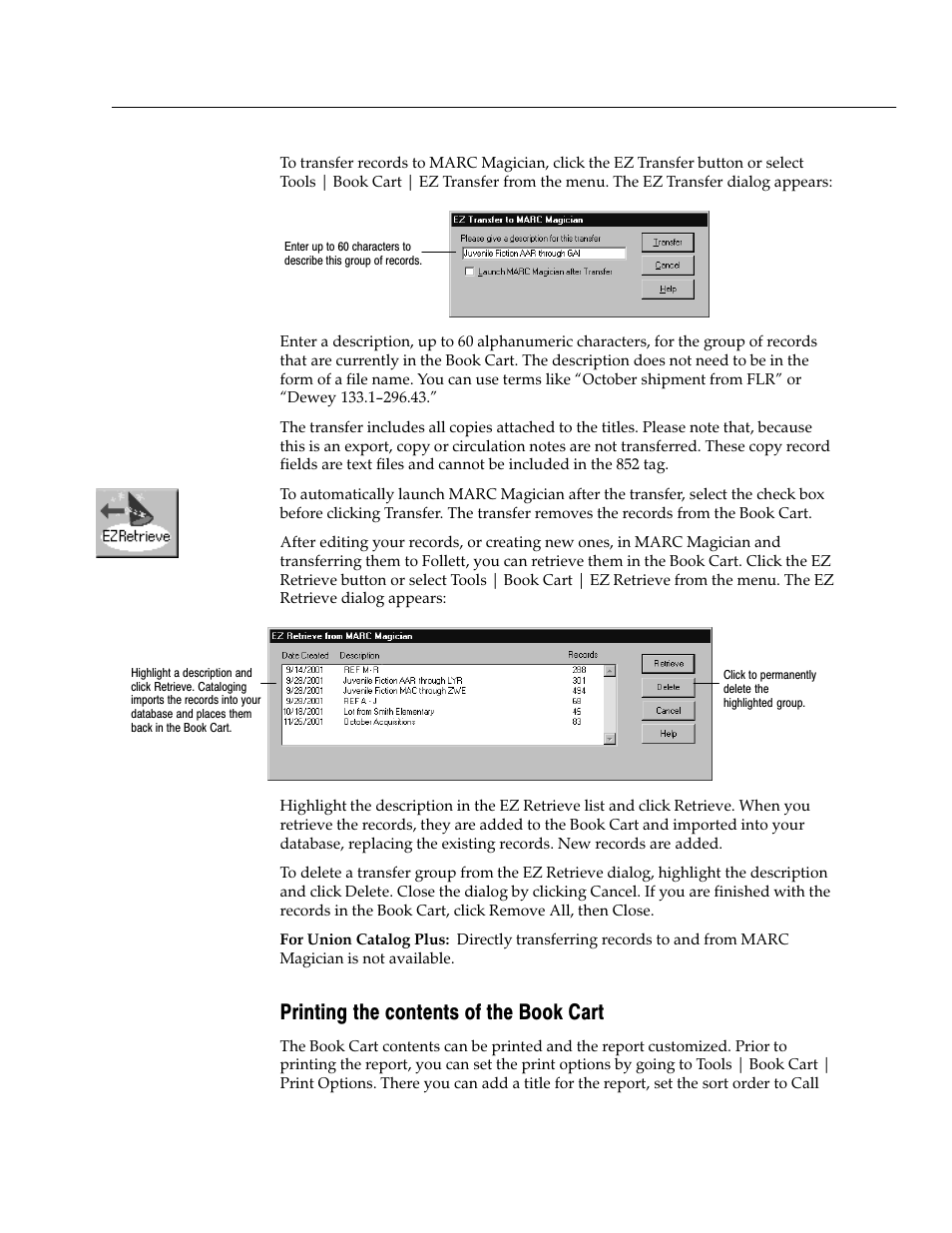 Printing the contents of the book cart | Follett VERSION 6.00 User Manual | Page 349 / 730