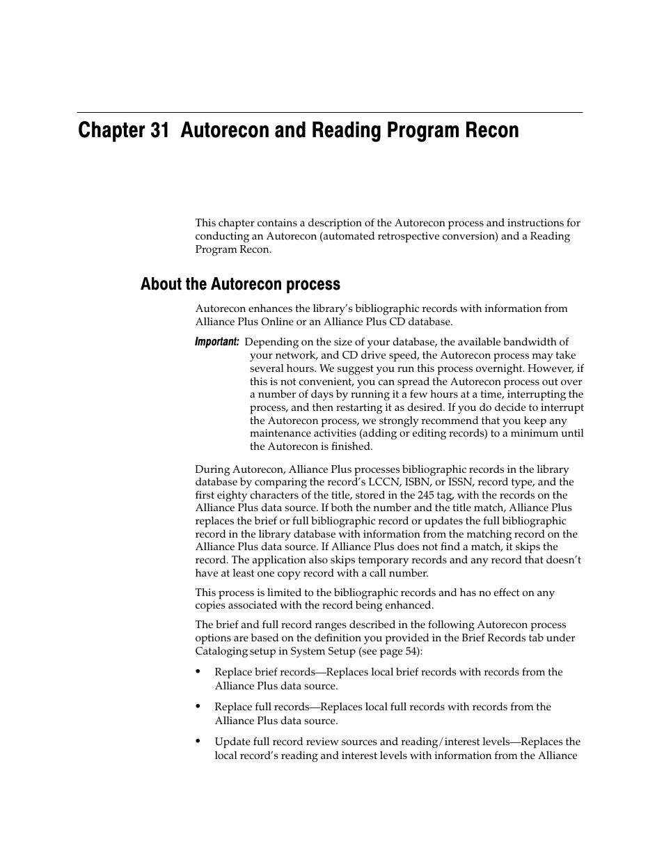 Chapter 31 autorecon and reading program recon, About the autorecon process | Follett VERSION 6.00 User Manual | Page 385 / 730