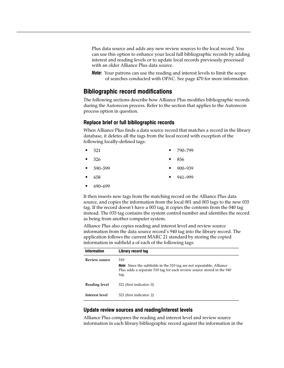Bibliographic record modifications, Replace brief or full bibliographic records, Update review sources and reading/interest levels | Follett VERSION 6.00 User Manual | Page 386 / 730
