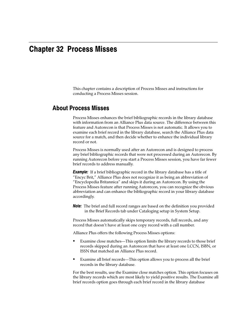 Chapter 32 process misses, About process misses | Follett VERSION 6.00 User Manual | Page 395 / 730