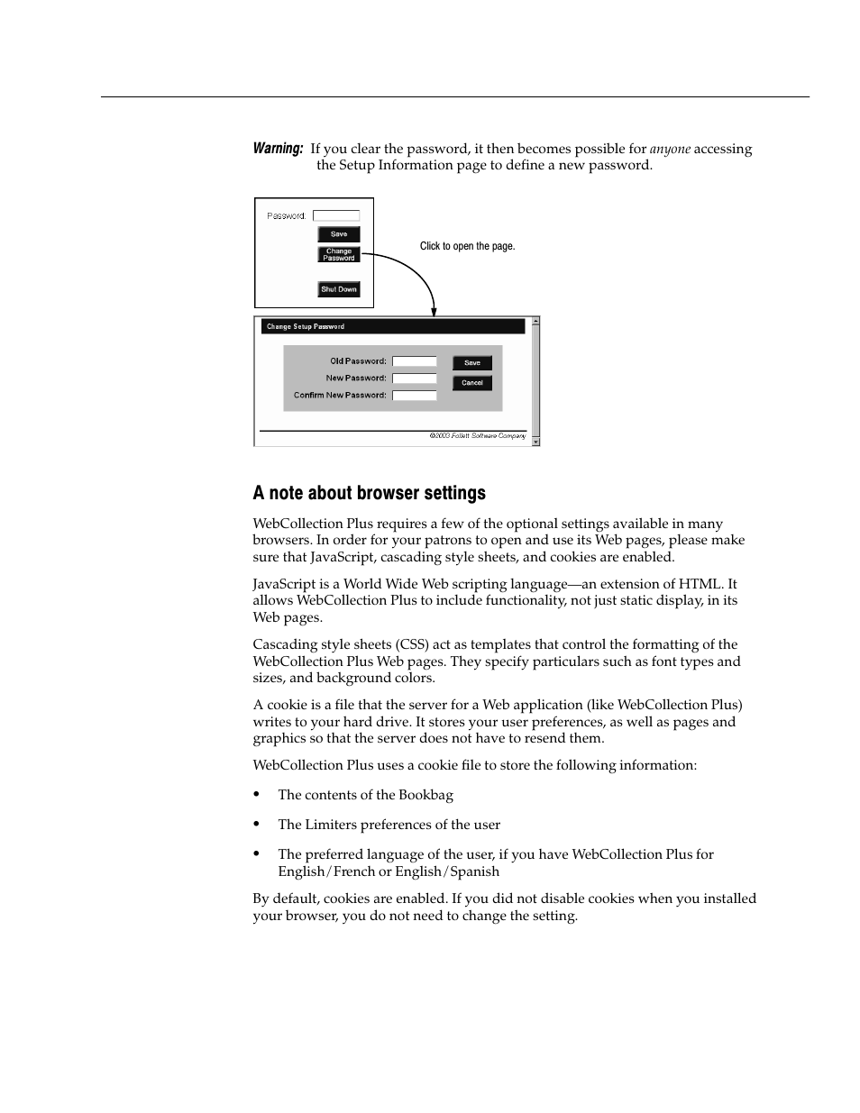 A note about browser settings | Follett VERSION 6.00 User Manual | Page 433 / 730