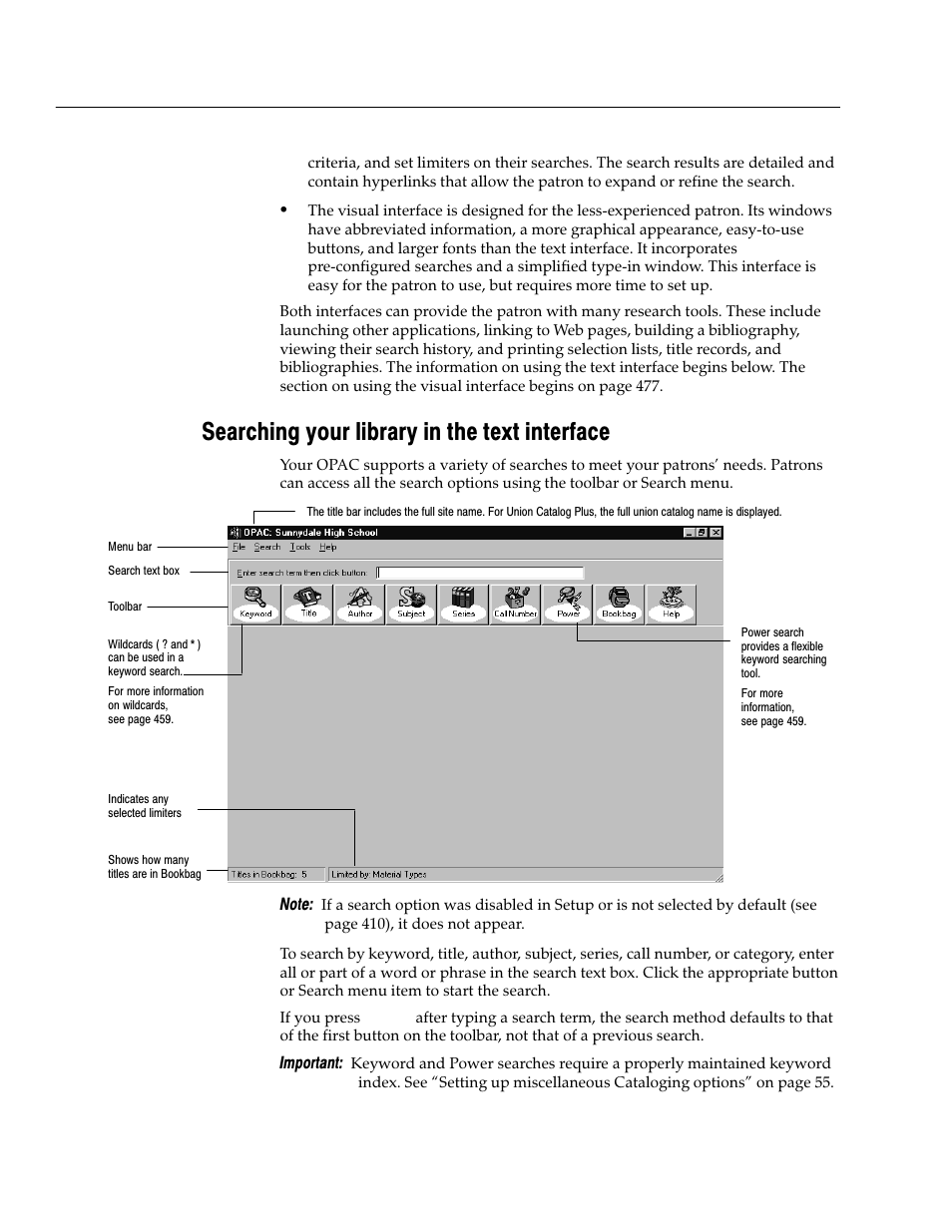 Searching your library in the text interface | Follett VERSION 6.00 User Manual | Page 458 / 730