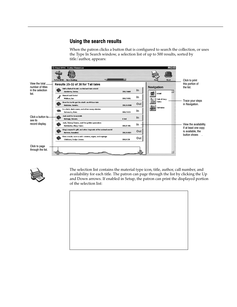 Using the search results | Follett VERSION 6.00 User Manual | Page 481 / 730