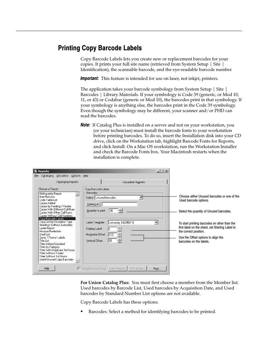Printing copy barcode labels | Follett VERSION 6.00 User Manual | Page 514 / 730