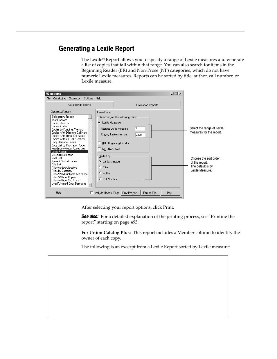 Generating a lexile report | Follett VERSION 6.00 User Manual | Page 520 / 730