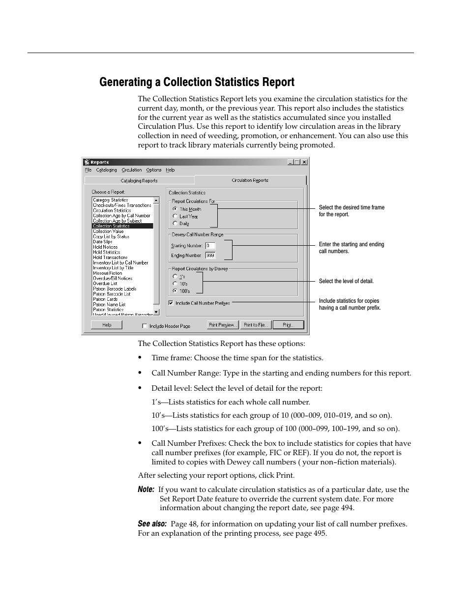 Generating a collection statistics report | Follett VERSION 6.00 User Manual | Page 548 / 730