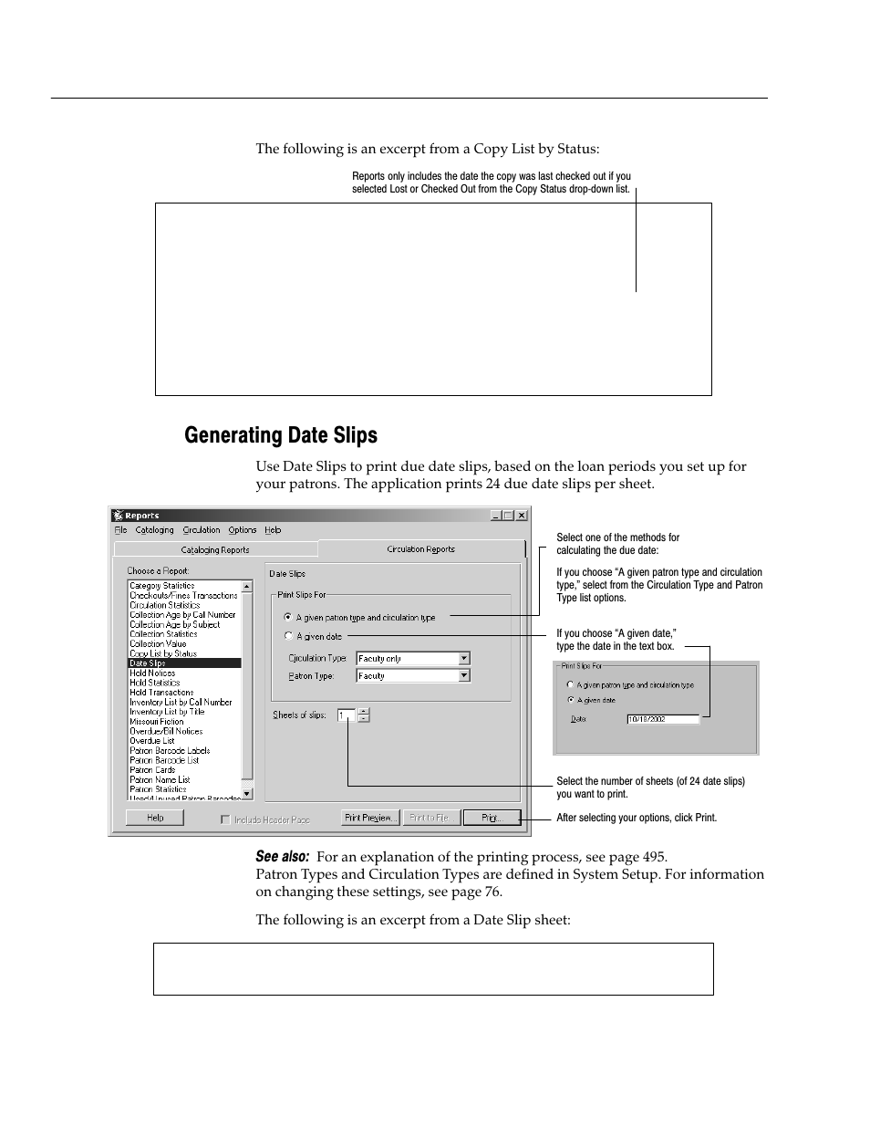 Generating date slips | Follett VERSION 6.00 User Manual | Page 552 / 730