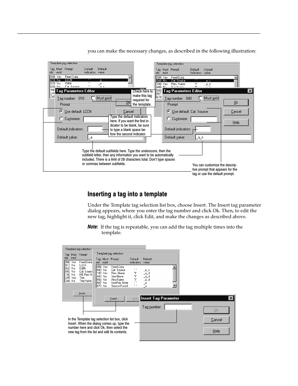 Inserting a tag into a template | Follett VERSION 6.00 User Manual | Page 646 / 730