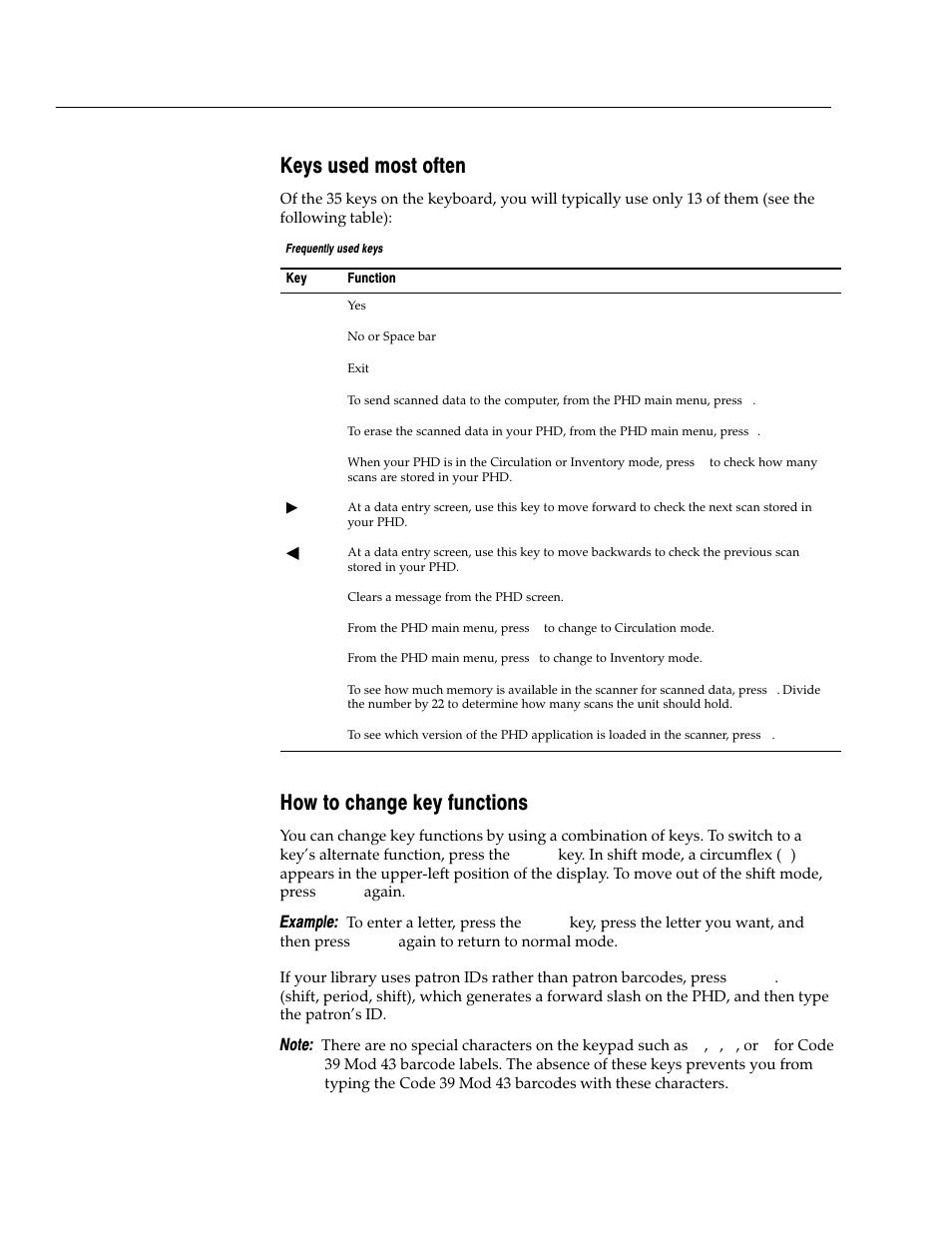 Keys used most often, How to change key functions, Example | Follett VERSION 6.00 User Manual | Page 658 / 730