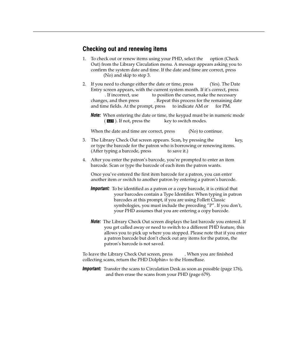 Checking out and renewing items | Follett VERSION 6.00 User Manual | Page 675 / 730