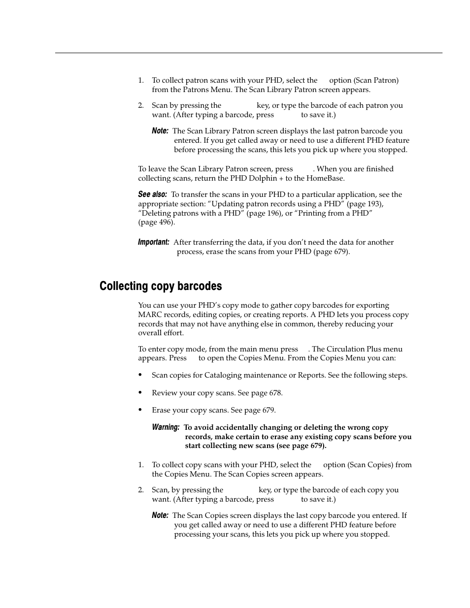 Collecting copy barcodes | Follett VERSION 6.00 User Manual | Page 677 / 730