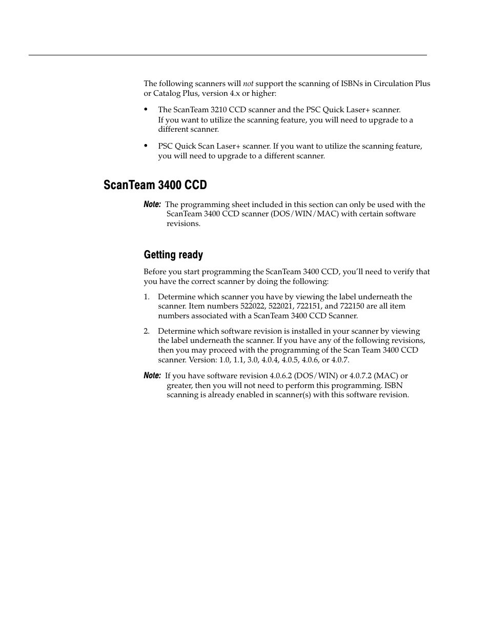 Scanteam 3400 ccd, Getting ready | Follett VERSION 6.00 User Manual | Page 700 / 730