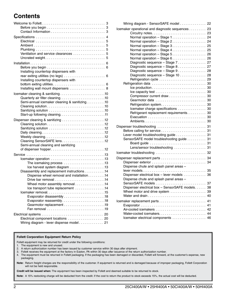 Follett Symphony 50HI400A 23 User Manual | Page 2 / 48