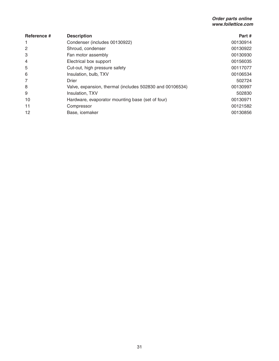 Follett HCE1000A User Manual | Page 31 / 40