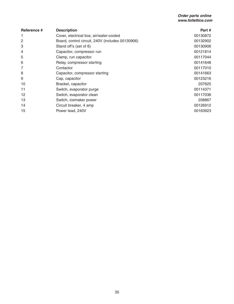 Follett HCE1000A User Manual | Page 35 / 40