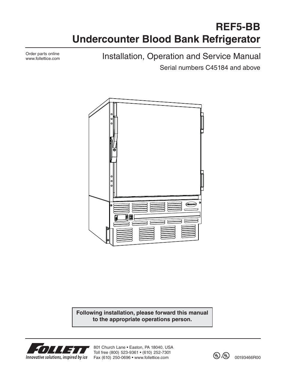 Follett REF5-BB User Manual | 16 pages