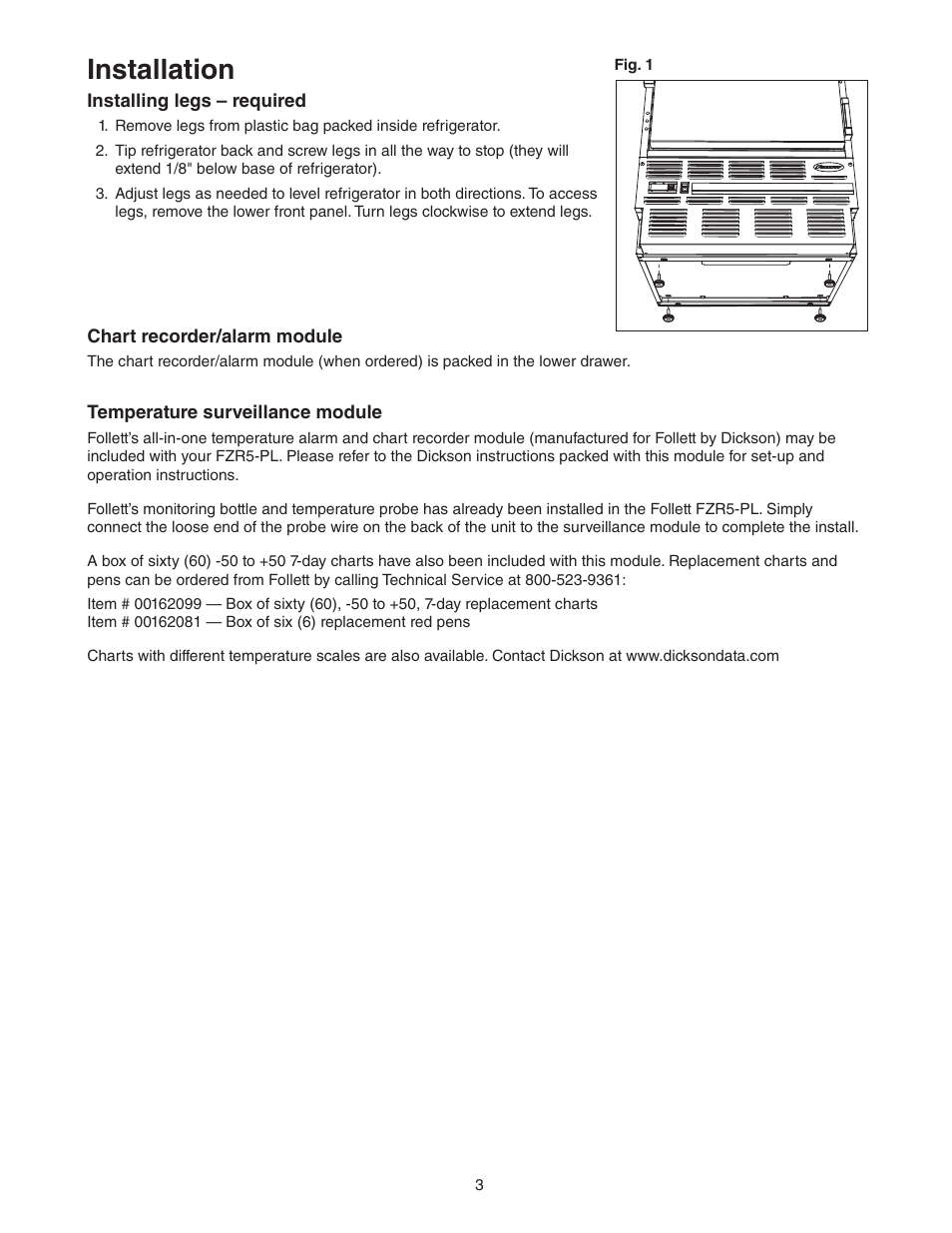 Installation | Follett REF5-BB User Manual | Page 3 / 16