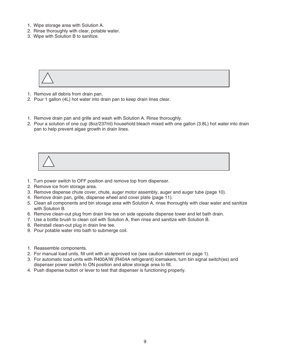 Periodic cleaning of dispenser, Quarterly cleaning of icemaker system | Follett MU155N Series User Manual | Page 10 / 20