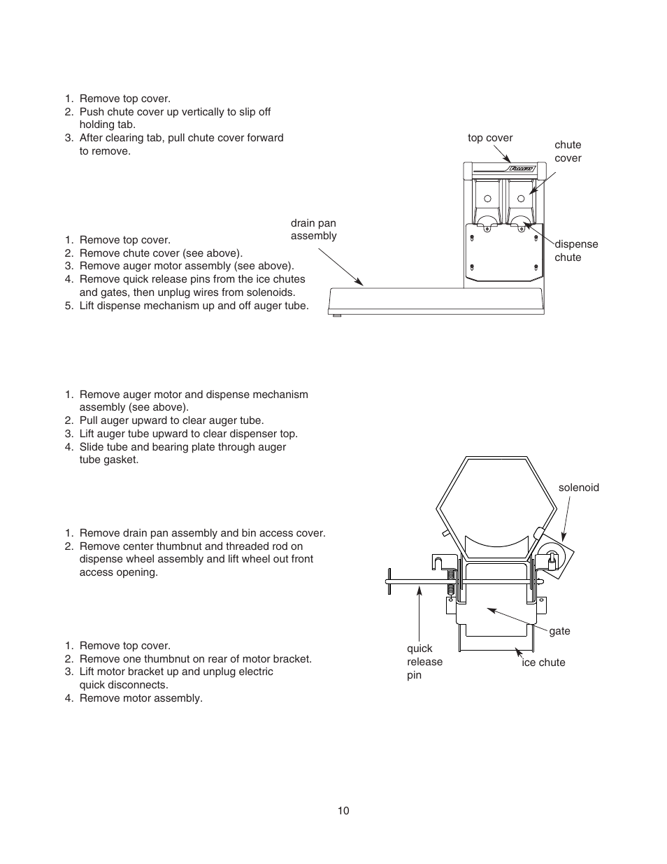 Disassembly instructions for periodic cleaning | Follett MU155N Series User Manual | Page 11 / 20