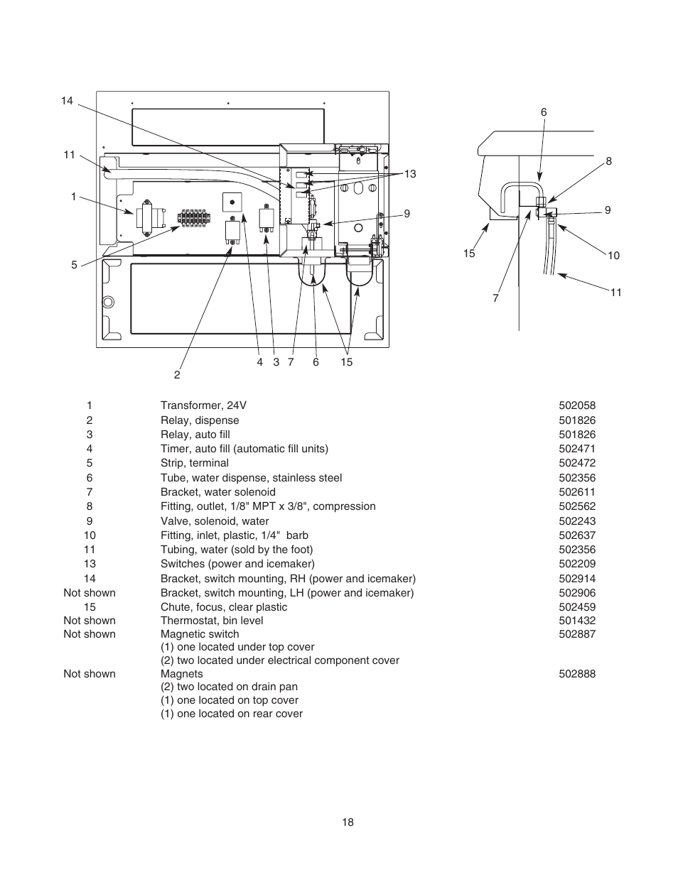 Electrical components | Follett MU155N Series User Manual | Page 19 / 20