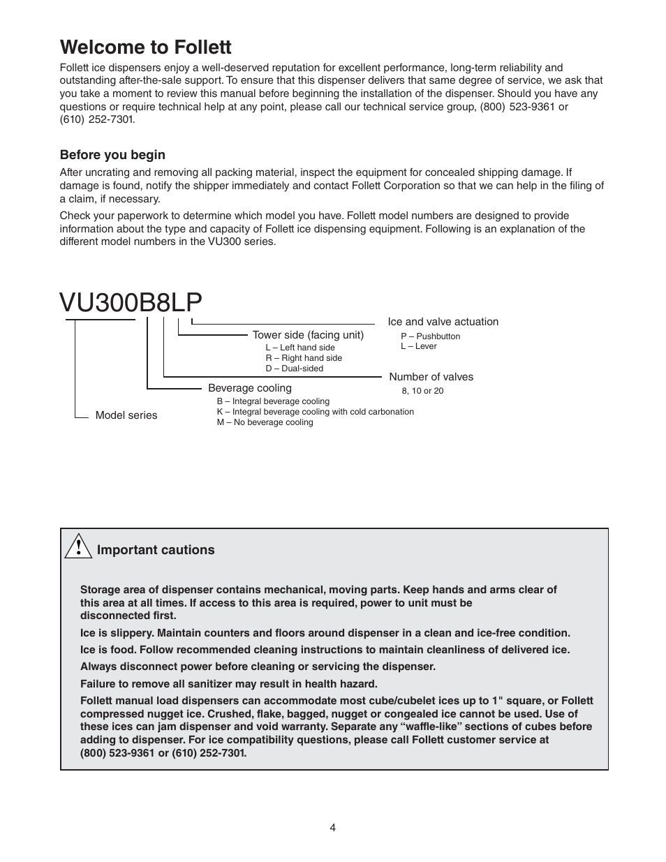 Vu300b8lp, Welcome to follett | Follett VU300 User Manual | Page 3 / 22
